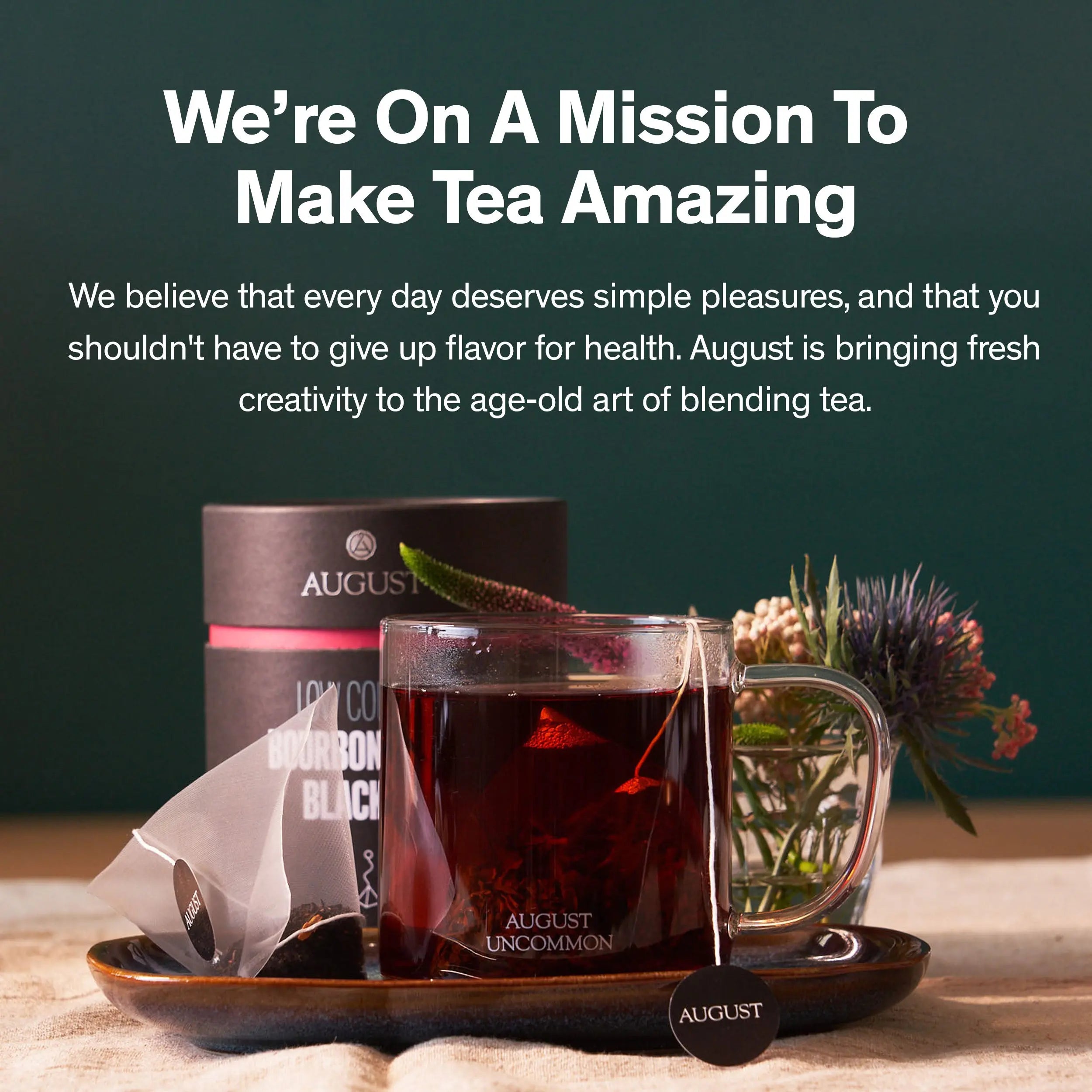 Low Country Bourbon Sugar Black Tea with burnt sugar and chicory flavors in a cup