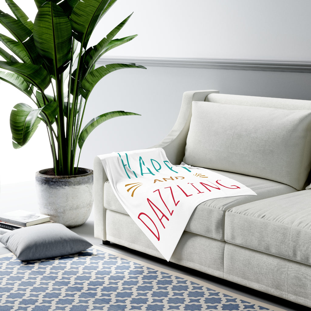Baby Swaddle Blanket — “Happy and Dazzling” Newborn Swaddle (Gender Neutral, Baby Shower Gift)