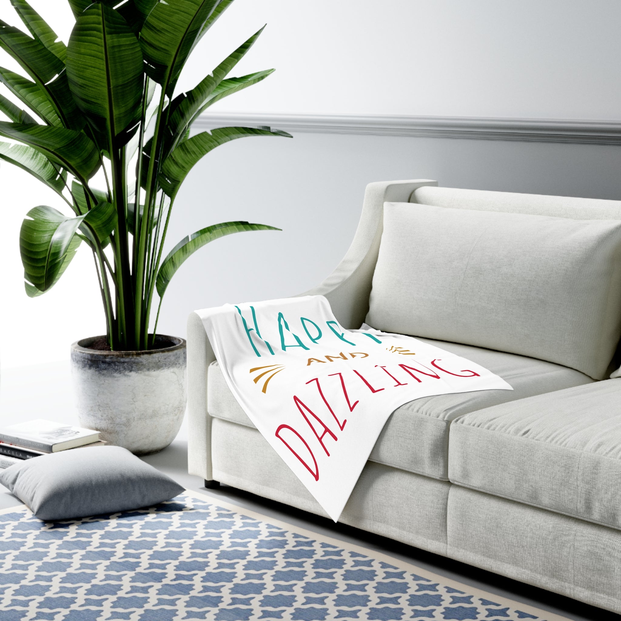 Baby Swaddle Blanket — “Happy and Dazzling” Newborn Swaddle (Gender Neutral, Baby Shower Gift)