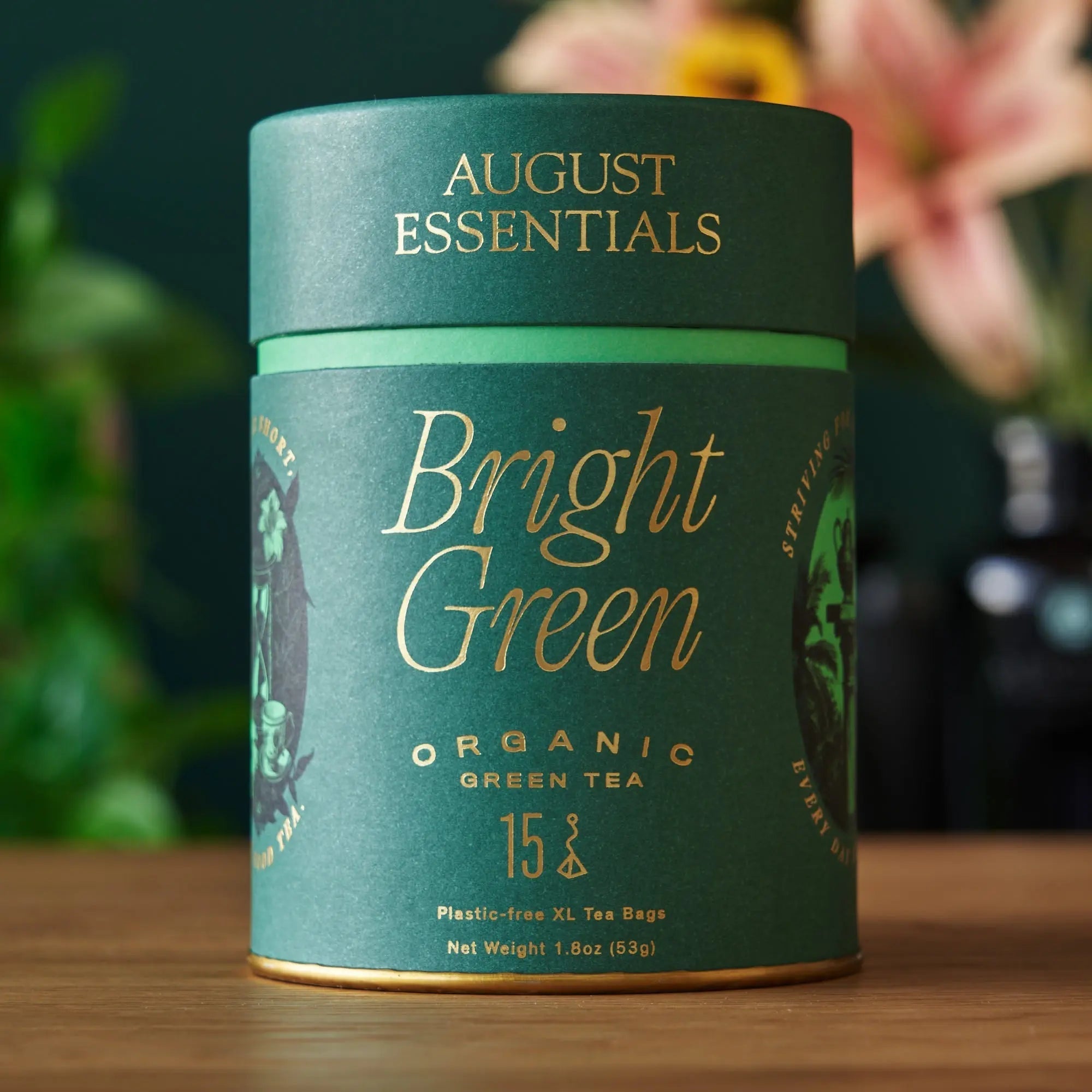 All The Essentials tea bag bundle with five organic classic tea blends in elegant packaging