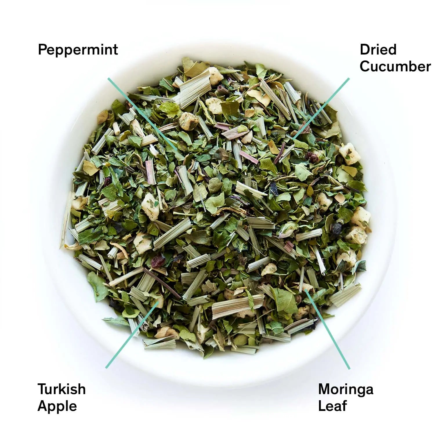 Olympus - Mint Cucumber Herbal Tea with peppermint, Persian cucumber, apple, caffeine free, natural and vegan blend