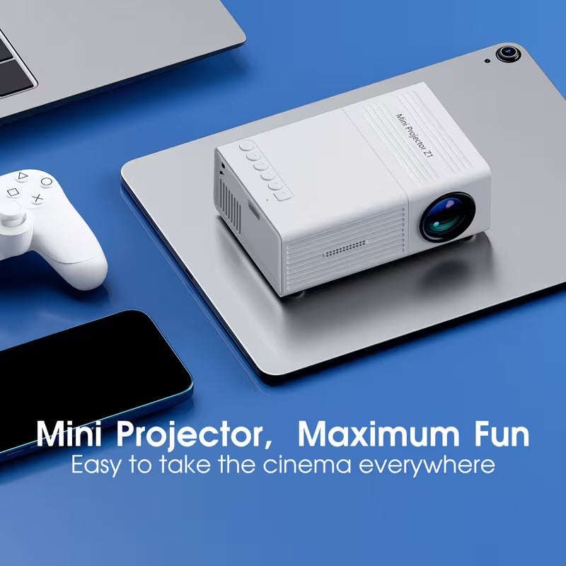 Portable Projector, Supports 1080P, USB Connection, Remote Control - Compatible With Smartphones, Tablets, Laptops, TV Sticks, 1280*720 Native Resolution, Big Screen Display | Modern Projector