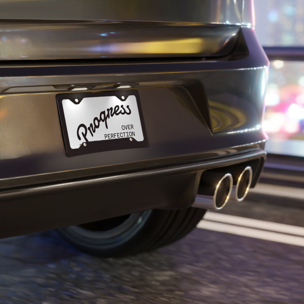 Vanity Plate — "Progress Over Perfection" Inspirational License Plate