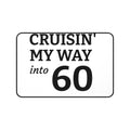Desk Mat — 'Cruisin' My Way into 60' Birthday Desk Mat (Humorous 60th Gift)