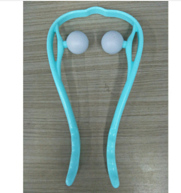 6-Roller Cervical Massager with six rotating wheels in pink and blue for neck and body muscle relief