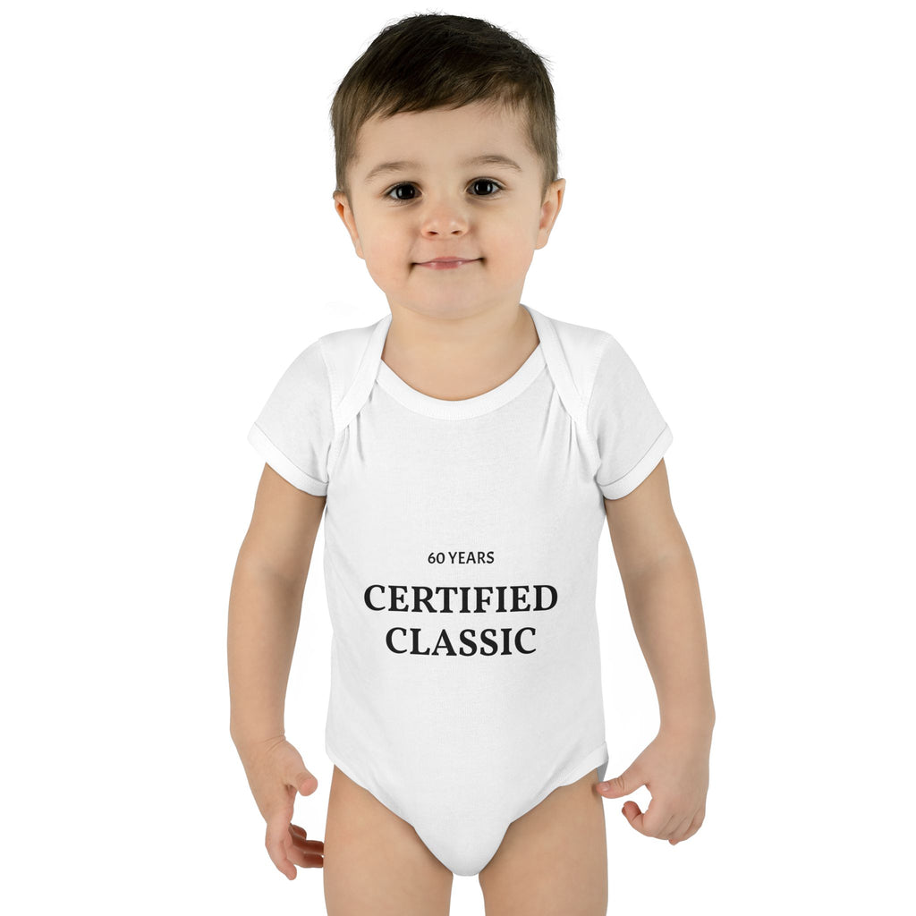 Infant Bodysuit - "60 Years Certified Classic" Baby Onesie (Newborn Gift)