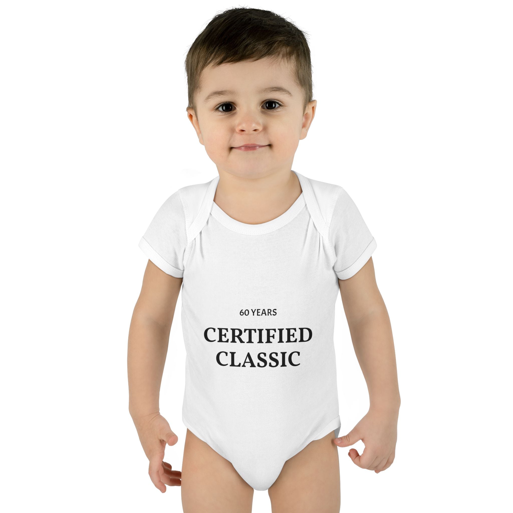 Infant Bodysuit - "60 Years Certified Classic" Baby Onesie (Newborn Gift)