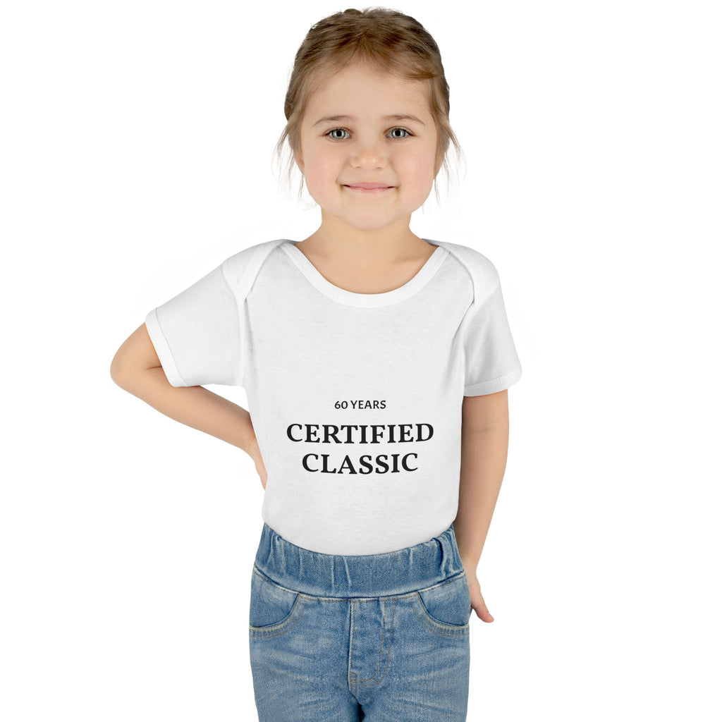 Infant Bodysuit - "60 Years Certified Classic" Baby Onesie (Newborn Gift)