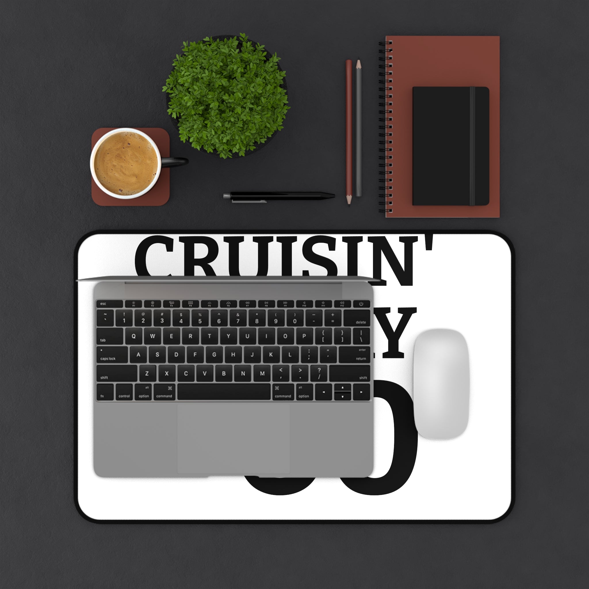 Desk Mat — 'Cruisin' My Way into 60' Birthday Desk Mat (Humorous 60th Gift)