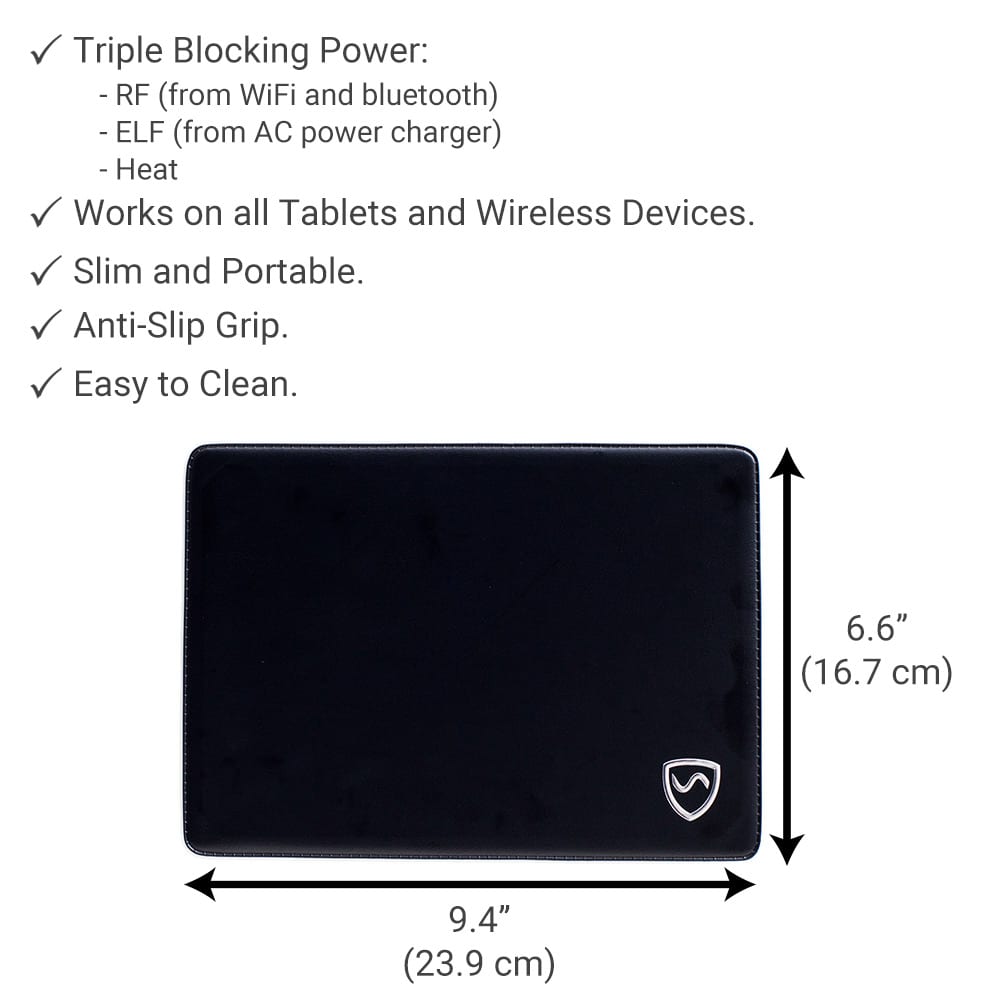 SYB Tablet Pad made with SaferBody Platinum Steel shielding body from 5G, EMF, wireless radiation, and heat emissions.