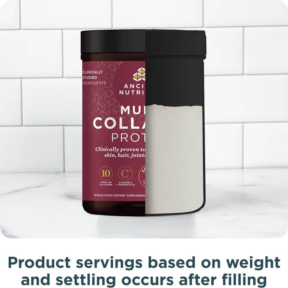 Ancient Nutrition Hydrolyzed Collagen Peptides Powder with Probiotics, Unflavored Multi Collagen Protein for Women and Men with Vitamin C, 45 Servings, Supports Skin and Nails, Gut Health, 16oz by Josla