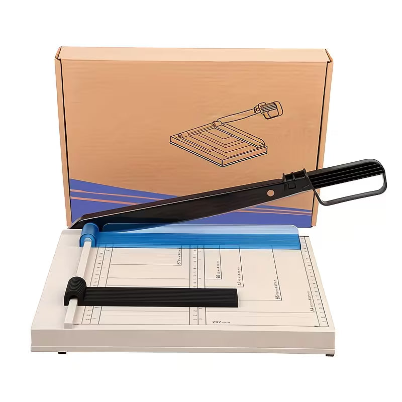 12 Inch Large Heavy-Duty Guillotine Paper Cutter Trimmer, High Capacity Paper Cutting Board with Safety Guard Lock, Precise Grid Markings for Photo, Cardstock, Cardboard, Scrapbook & Office Documents, Durable Craft Cutting Tool, Perfect Holiday Gift