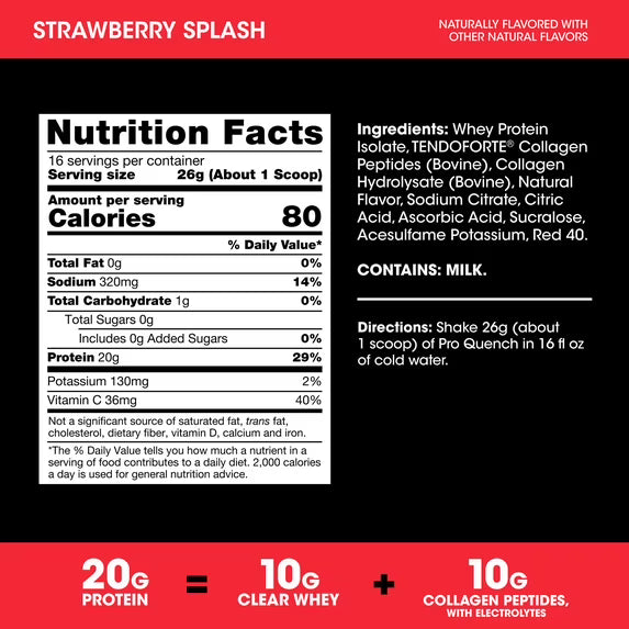 Optimum Nutrition ProQuench Clear Protein Powder, Strawberry Splash, 16 Servings by Josla