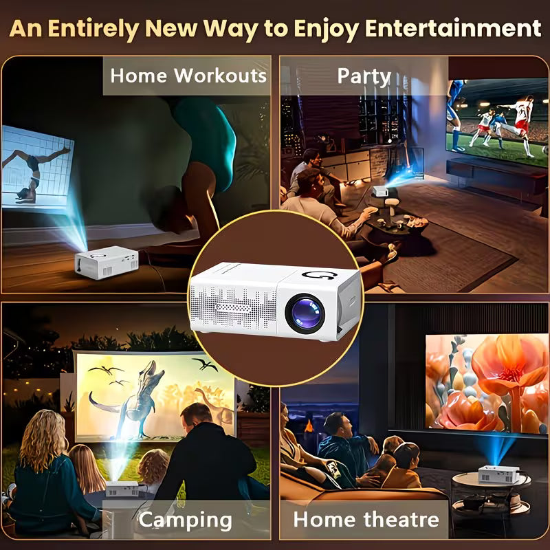 Portable Projector, USB Connection, Native 720p, Support 1080P, Equipped With Remote Control, Compatible With Smartphones, Tablets, Laptops And LCD Screens