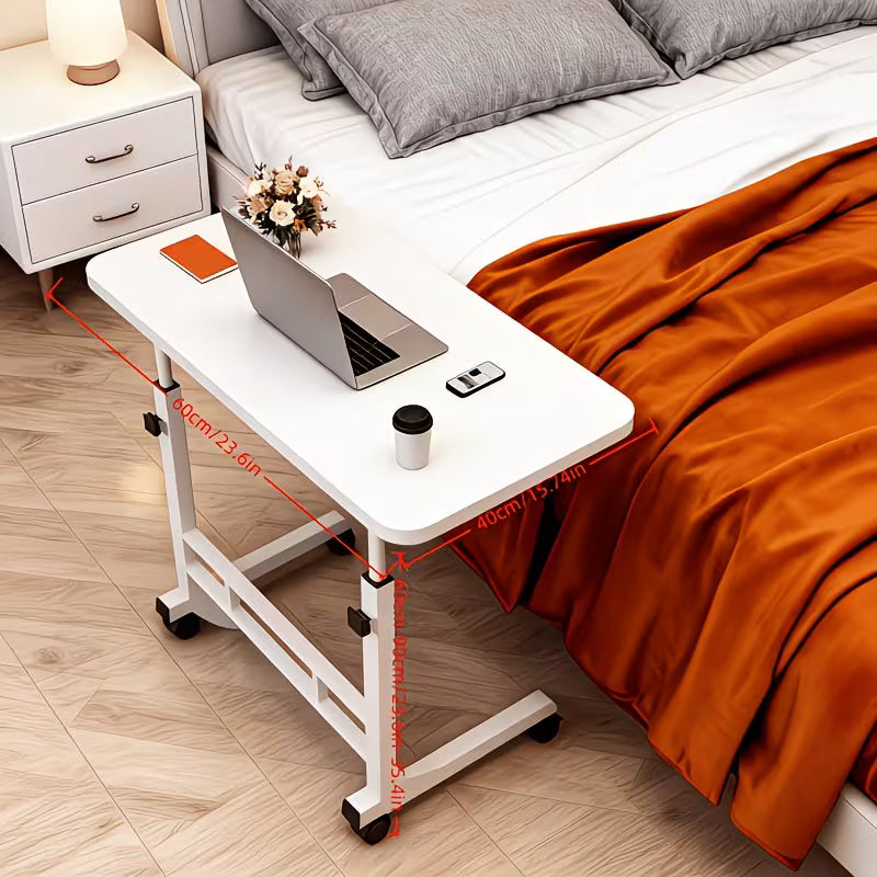 This Movable, Height-adjustable Bedside Computer Desk Is Adjustable From 23 to 35 Inches. It FeaturesIt adopts single-layer and three-layer optional storage design with Omnidirectional Casters, Making It Suitable for Home, Bedroom