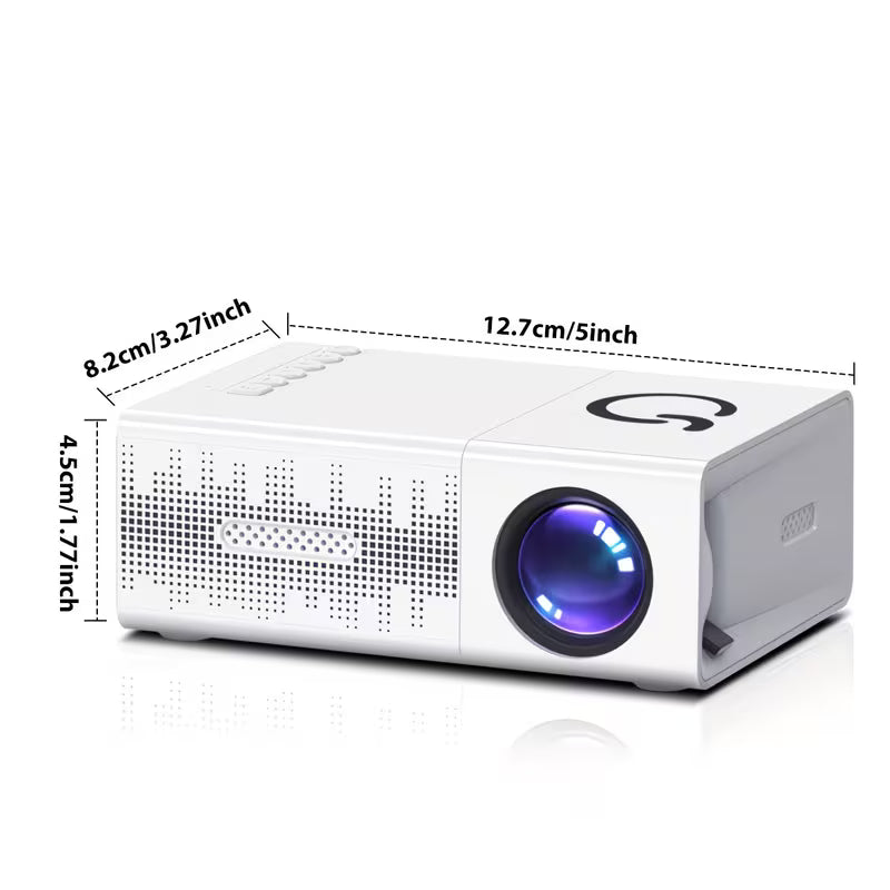 Portable Projector, USB Connection, Native 720p, Support 1080P, Equipped With Remote Control, Compatible With Smartphones, Tablets, Laptops And LCD Screens