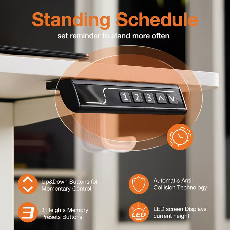 Adjustable Height Standing Desk -40/48/55/63 Inches Electric Sit Stand Up Desk with Ergonomic Design for Home Office, Cafes, Catering, Event Holding, 4 Colors, Gaming Desk Workstation Lift Rising Desk
