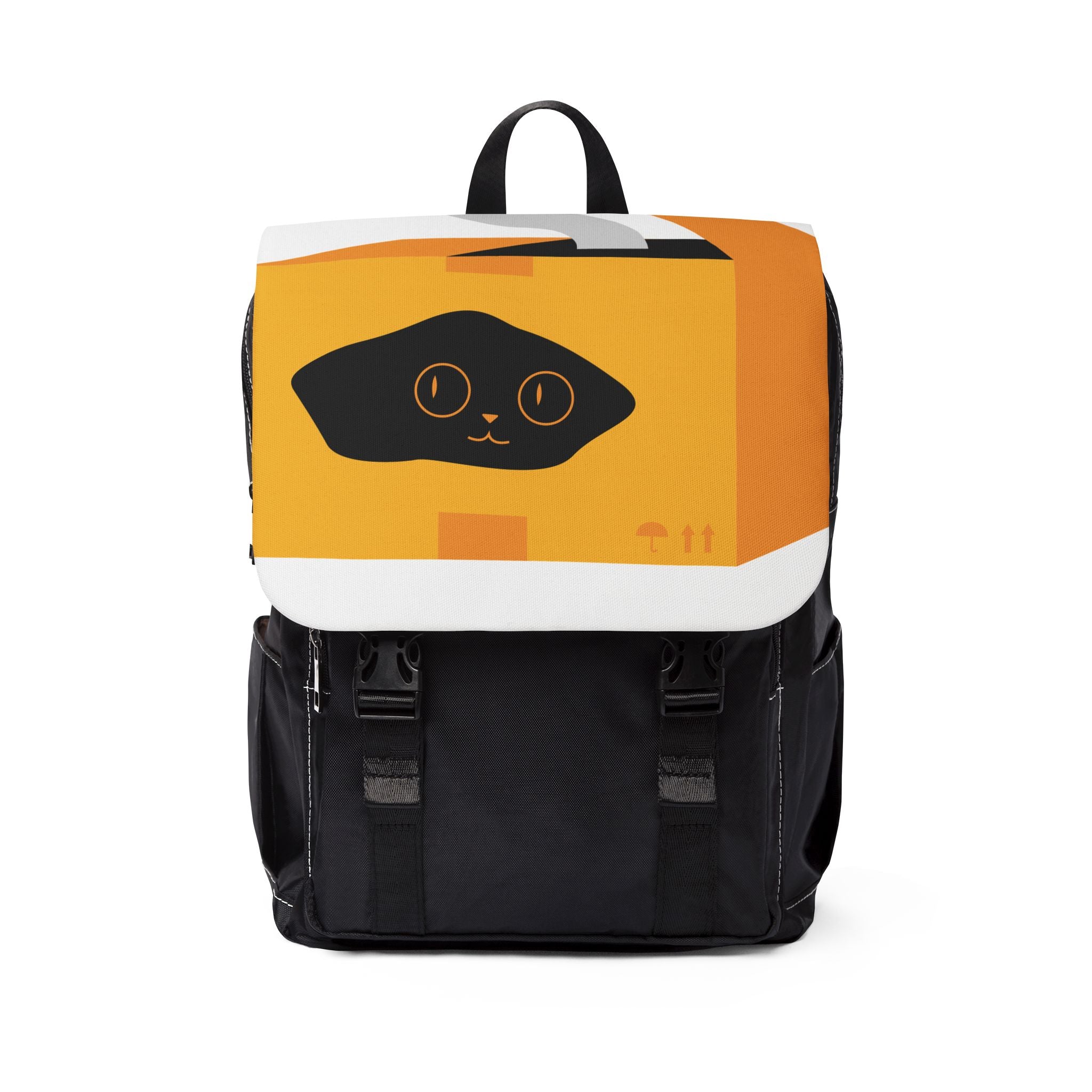 Cat in a Box Shoulder Backpack — Cute Cartoon Cat Pack for Kids & Students