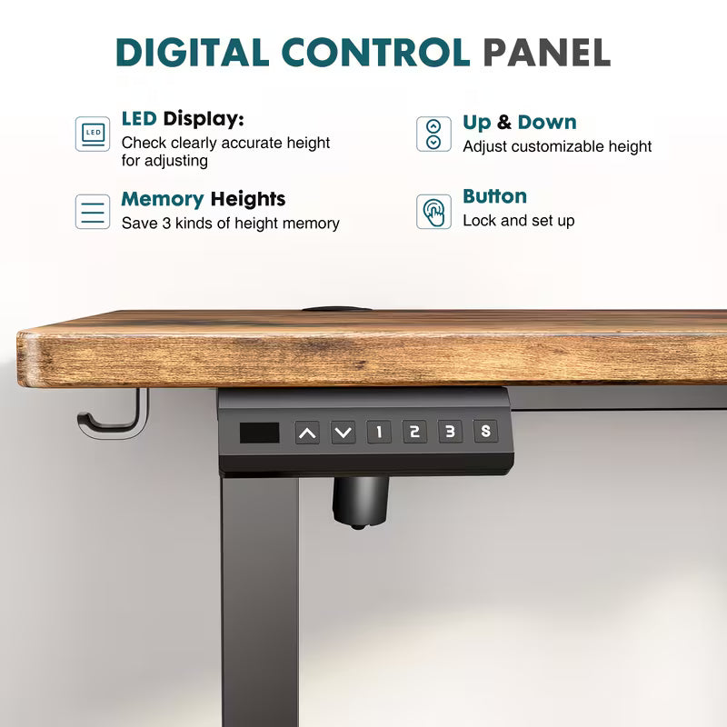 IDLE WAY Ergonomic Desk with Adjustable Height, Ideal for Modern Offices, Studies, Bedrooms, And Living Rooms