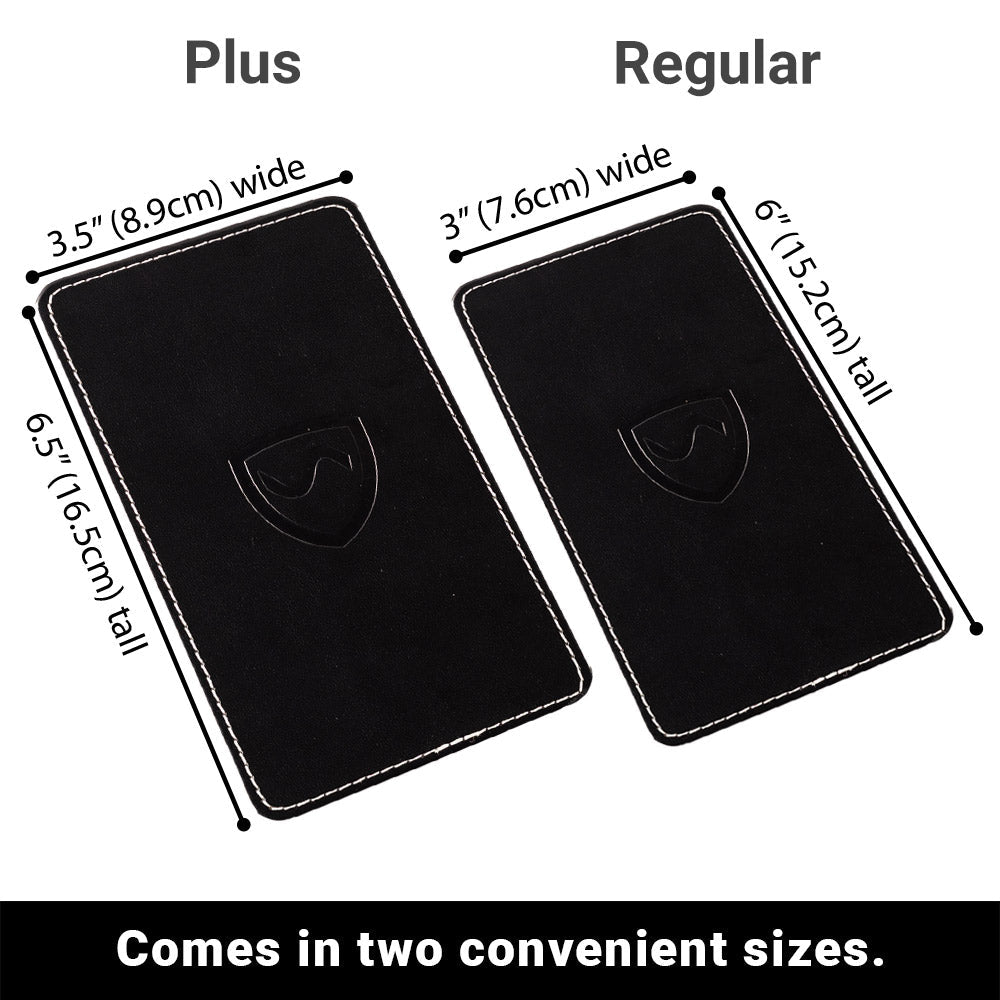 SYB Phone Shield lab tested EMF 5G blocker for iPhones and Androids made with vegan leather and card slots
