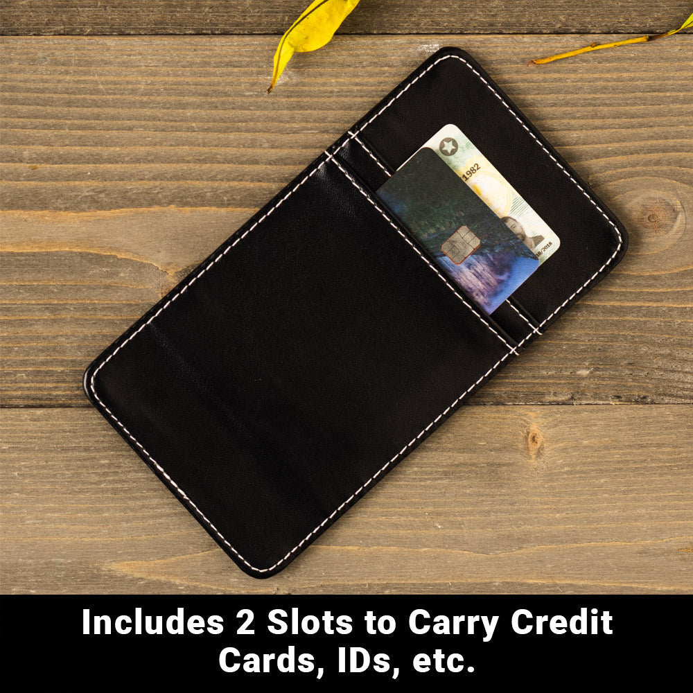 SYB Phone Shield lab tested EMF 5G blocker for iPhones and Android phone in vegan leather with card slots