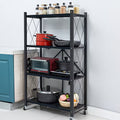 Wheeled Folding Bookshelves with 3, 4, Or 5 Layers for Organizing And Storing at Home, Requiring No Tools for Assembly. Ideal for Saving Space in The Kitchen, Living Room, Bedroom, Storage Room, And Garage