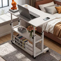 This Movable, Height-adjustable Bedside Computer Desk Is Adjustable From 23 to 35 Inches. It FeaturesIt adopts single-layer and three-layer optional storage design with Omnidirectional Casters, Making It Suitable for Home, Bedroom