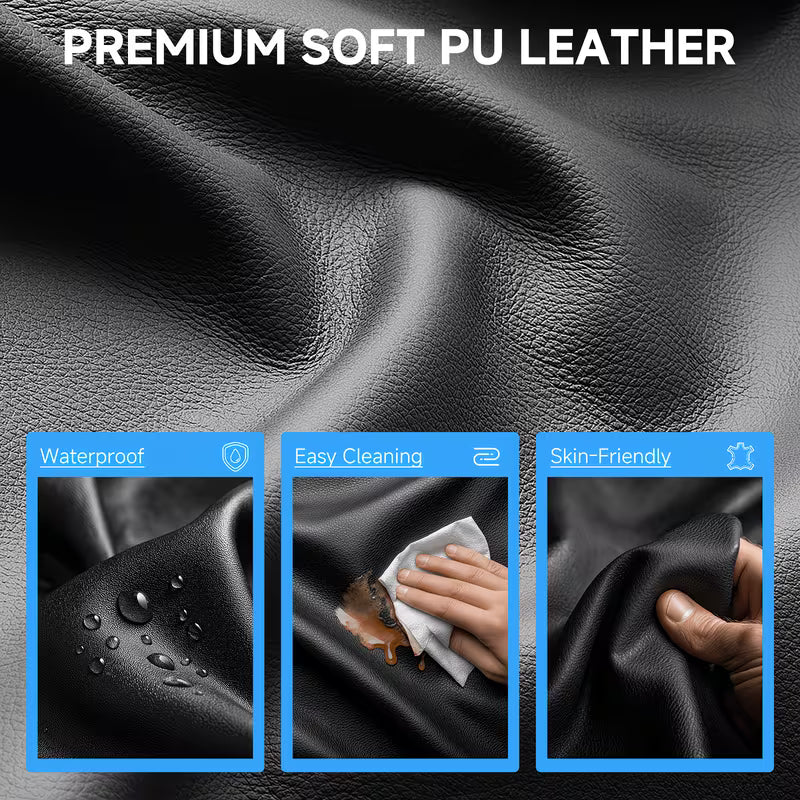 Executive Office Chair for Heavy People, Gaming Chair, Ergonomic Wide Desk Computer Chair with Pocket Spring Lumbar Support, Footrest, Outward Fixed Soft Armrests, High Back PU Leather, Height Adjustable, Big and Tall
