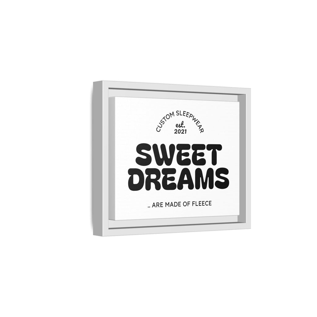 Sweet Dreams Framed Canvas Print — Retro Typography Wall Art