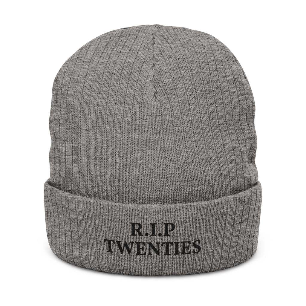 RIP Twenties Embroidered Ribbed Beanie
