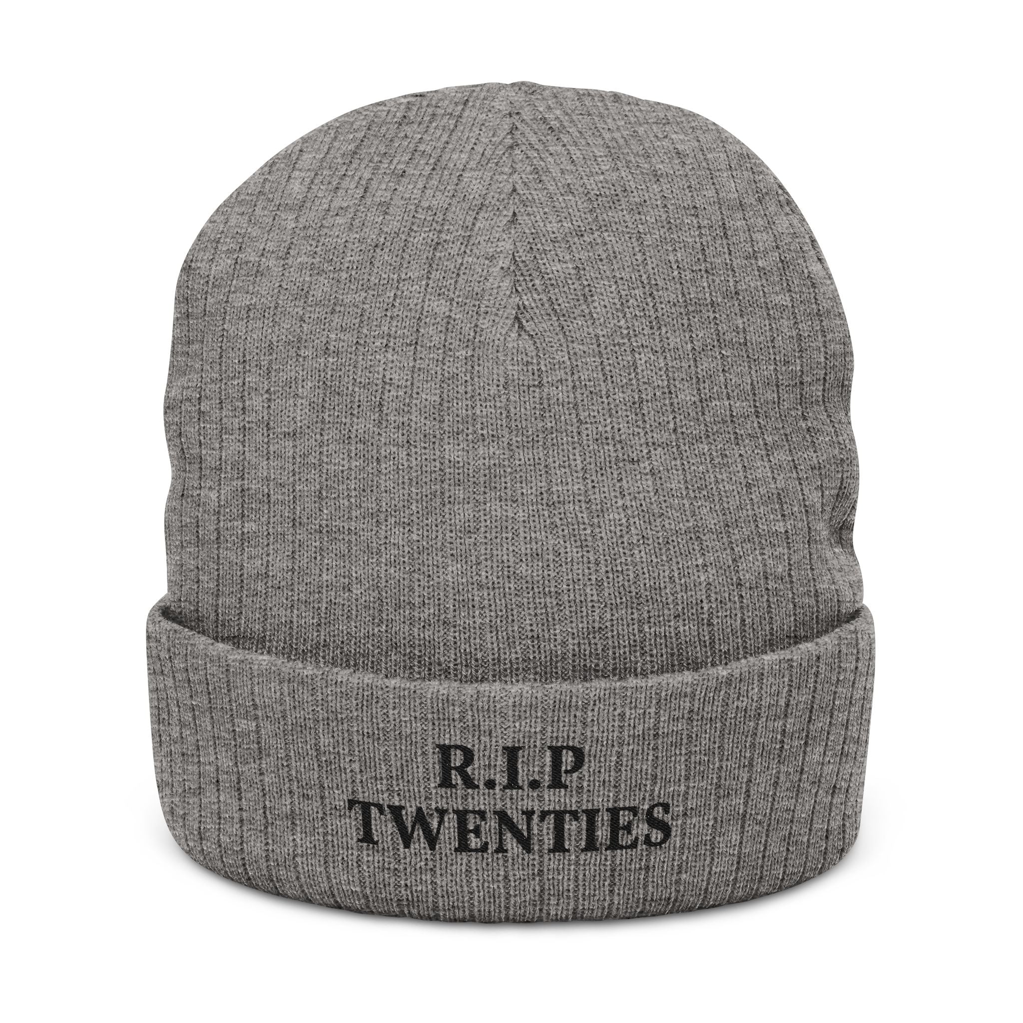 RIP Twenties Embroidered Ribbed Beanie