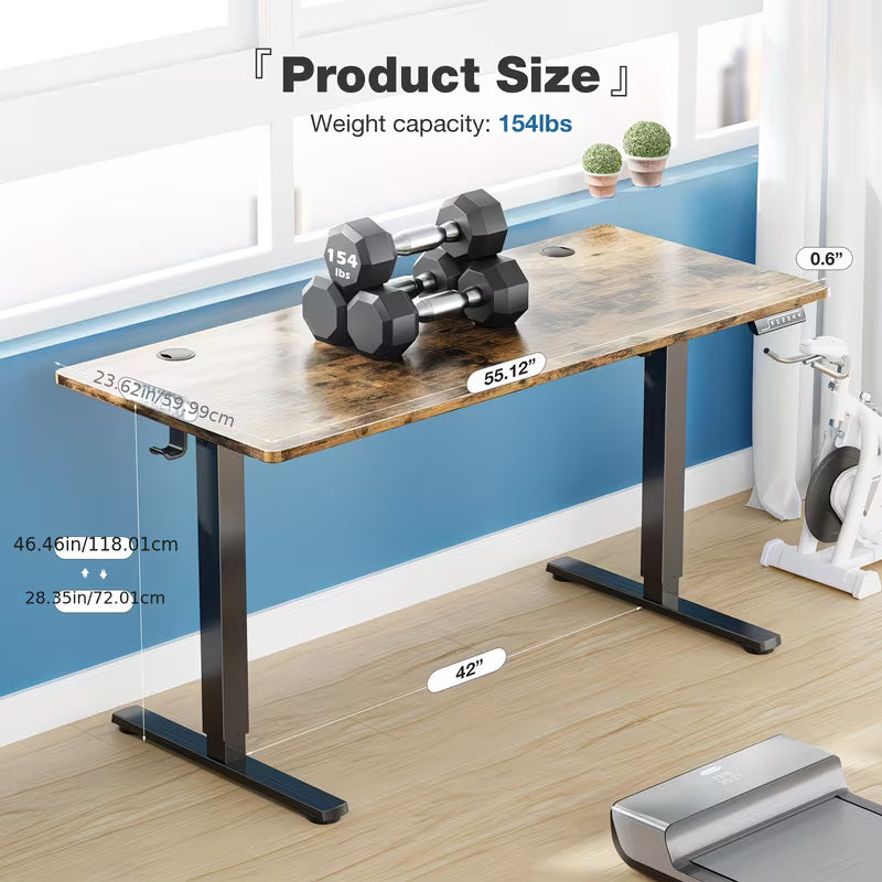IDLE WAY Ergonomic Desk with Adjustable Height, Ideal for Modern Offices, Studies, Bedrooms, And Living Rooms