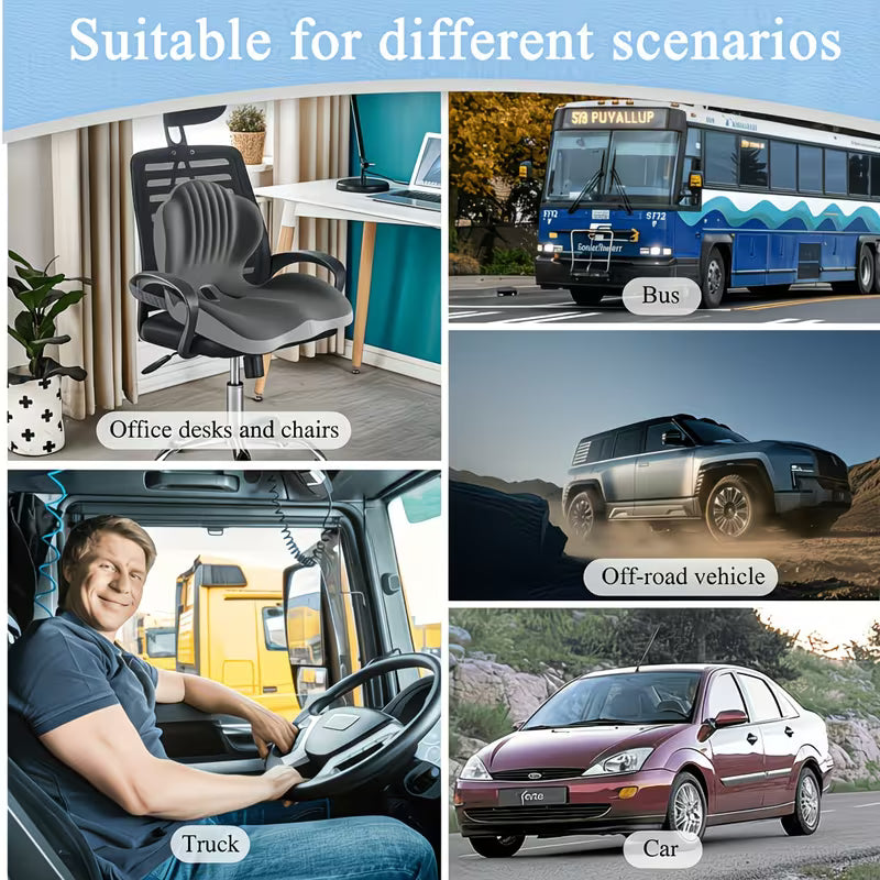 1pc Ergonomic Memory Foam Seat Cushion With Back Support Design, Breathable Hollow Structure, Comfortable Cushion For Office Chair, Car Seat And Long Sitting, Unisex, Suitable For Daily Use Or Gift