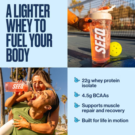 Seeq Whey Protein Isolate Chocolate Milkshake Zero Carb Recovery Powder by Josla