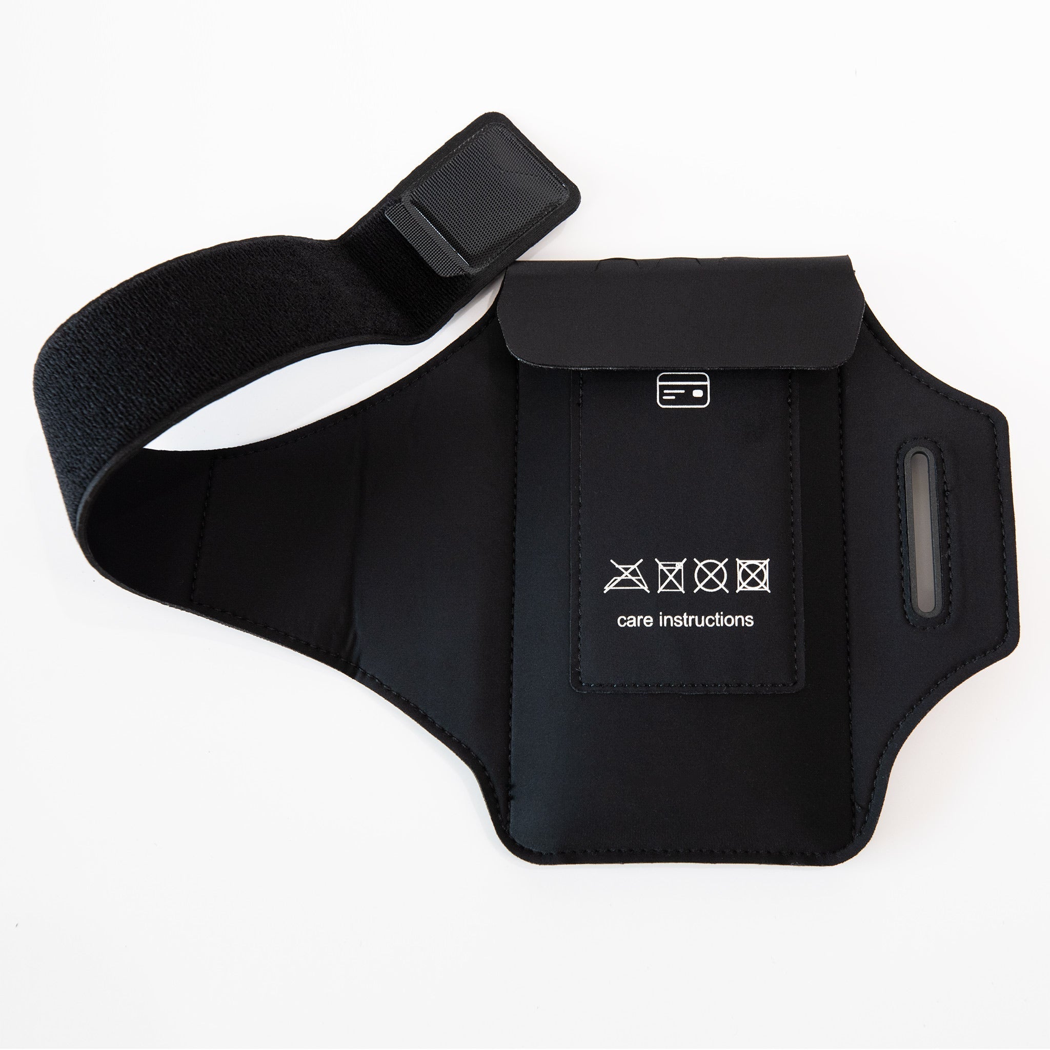 SYB Arm Band Phone Pouch made with SaferBody™ shielding 99% EMF radiation, durable neoprene, touchscreen compatible, velcro strap, reflective design