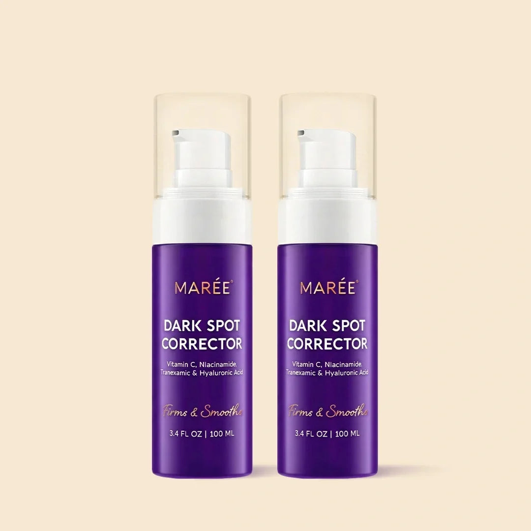 Bottle of Marée Face & Body Serum for dark spots and even skin tone