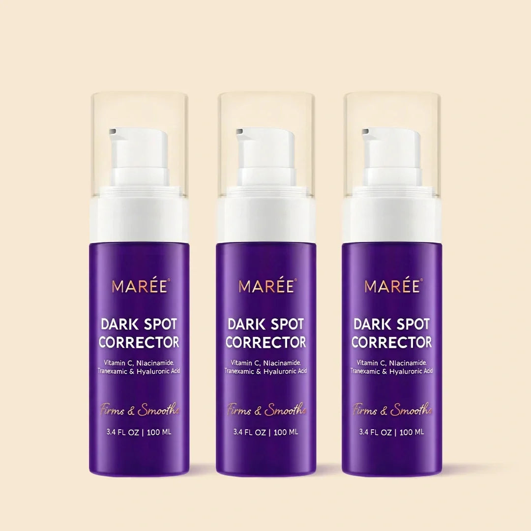 Bottle of Marée Face & Body Serum for dark spots and hyperpigmentation treatment