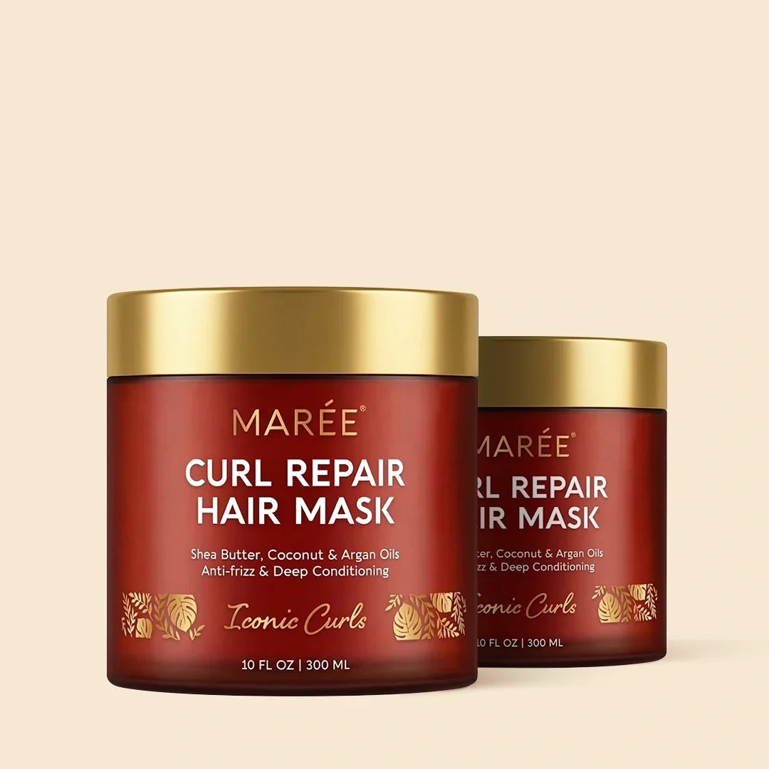 Curl Repair Hair Mask jar with nourishing oils for defined, frizz-free, shiny curls