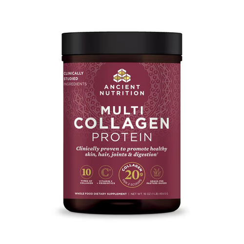Ancient Nutrition Hydrolyzed Collagen Peptides Powder with Probiotics, Unflavored Multi Collagen Protein for Women and Men with Vitamin C, 45 Servings, Supports Skin and Nails, Gut Health, 16oz by Josla