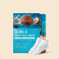 Exfoliating and hydrating foot mask with moisturizing socks and coconut oil for smooth, soft feet