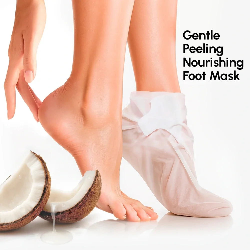 Marée 3-in-1 exfoliating and hydrating foot mask with moisturizing coconut oil socks for soft feet