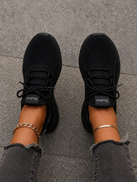 Lightweight Breathable Mesh Sneakers, Non-Slip EVA Sole Lace-Up Low-Top Running & Tennis Shoes For Men And Women, Retro All-Season Fitness Wear