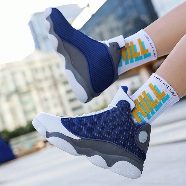 Men Personalized High-Top Basketball Shoes,Wave Sole Basketball Sneakers, High-Top, Personalized Basketball Sneakers, Street Style