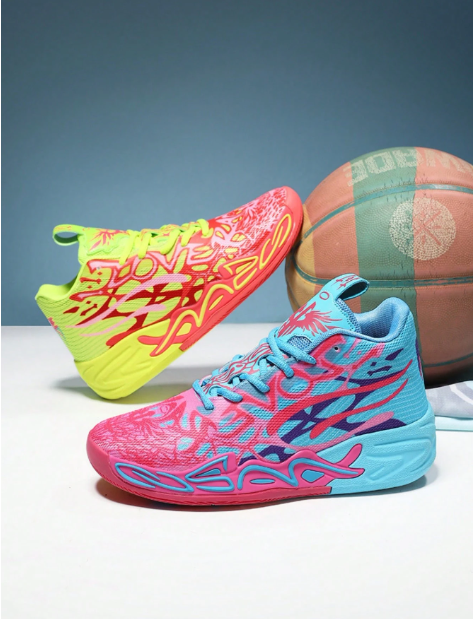 Men's Fashion Shock-Absorbing Sports Shoes, Graffiti Teenager Basketball Shoes