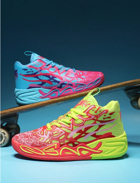 Men's Fashion Shock-Absorbing Sports Shoes, Graffiti Teenager Basketball Shoes
