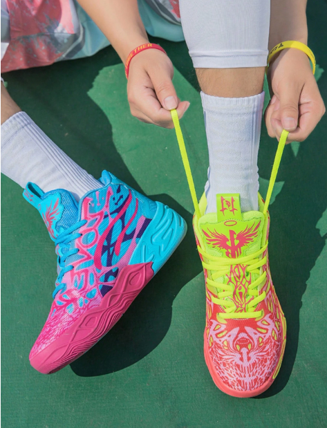 Men's Fashion Shock-Absorbing Sports Shoes, Graffiti Teenager Basketball Shoes