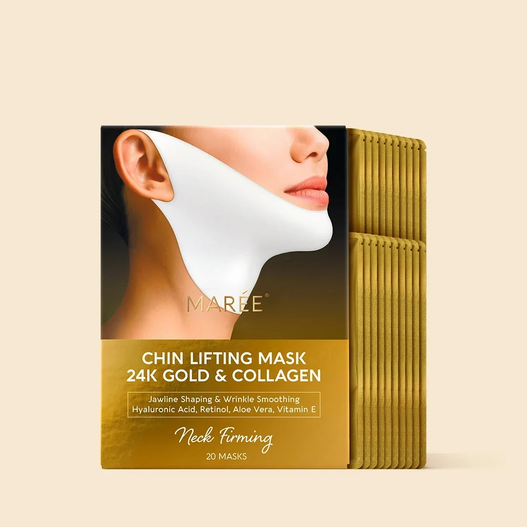 24K Gold V-Line Lifting Mask for jawline and neck anti-wrinkle collagen hydrogel face shaper