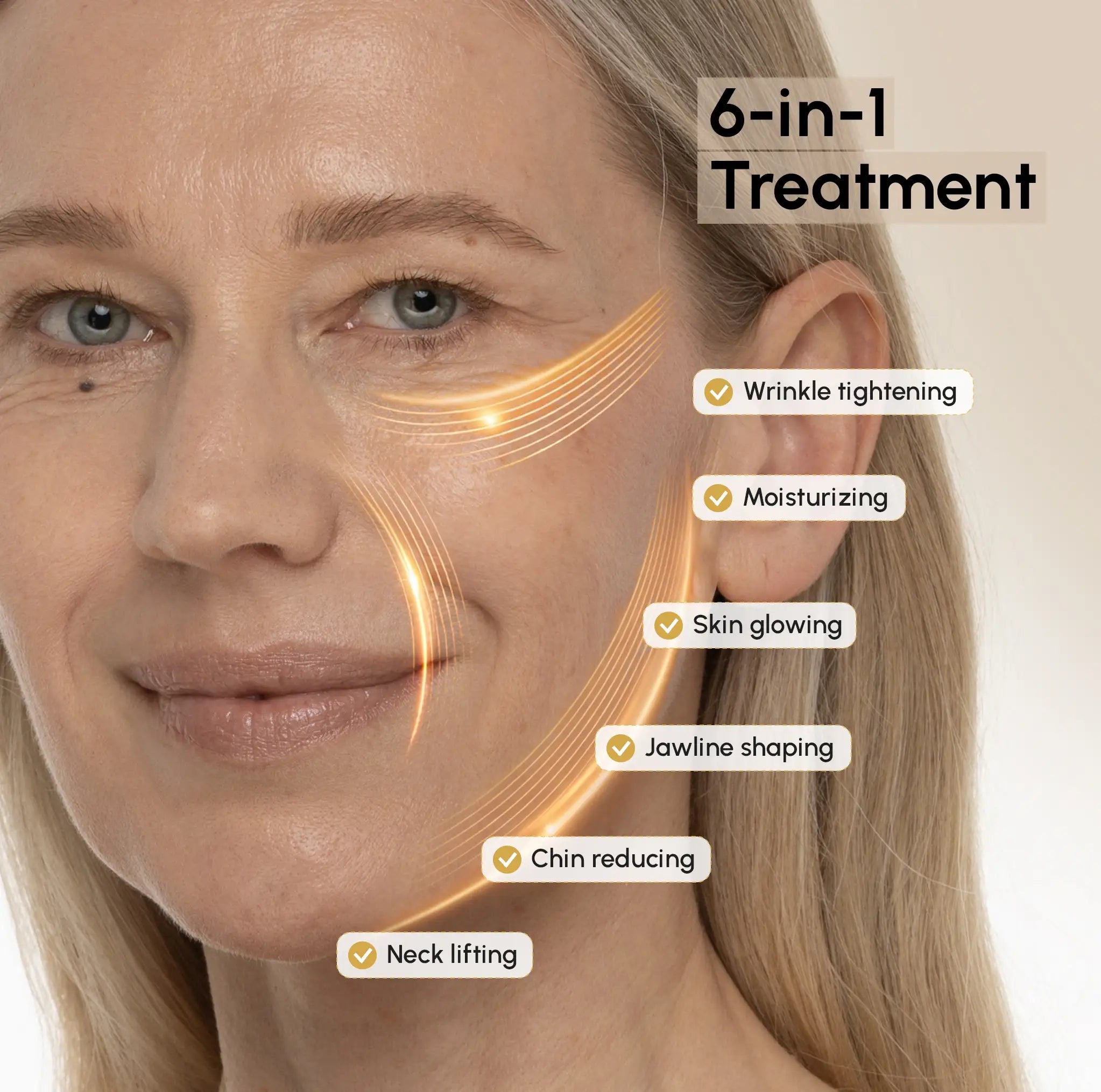 Pack of 20 24K Gold V-Line Lifting Masks for jawline and neck lifting with collagen and hydrogel