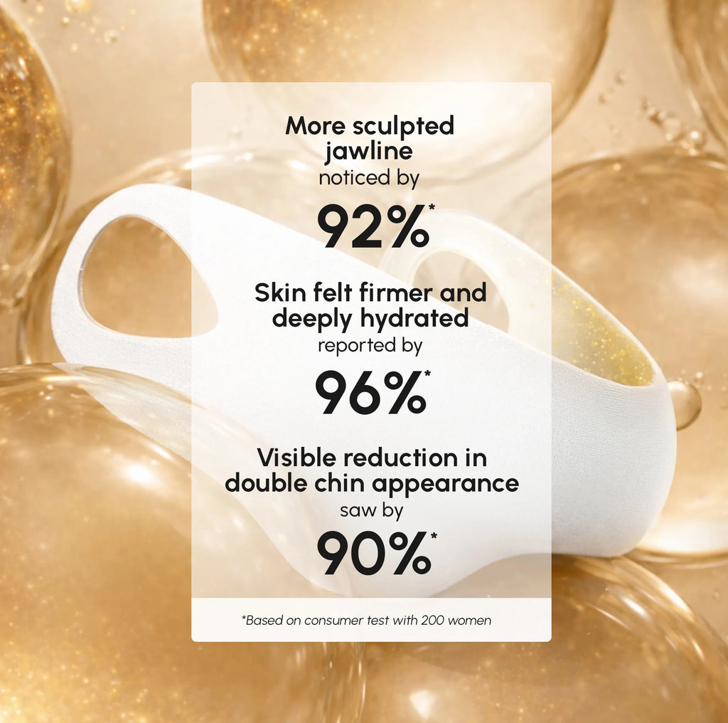 24K Gold V-Line Lifting Mask for jawline and neck lifting with collagen and hydrogel in 20 PCS pack