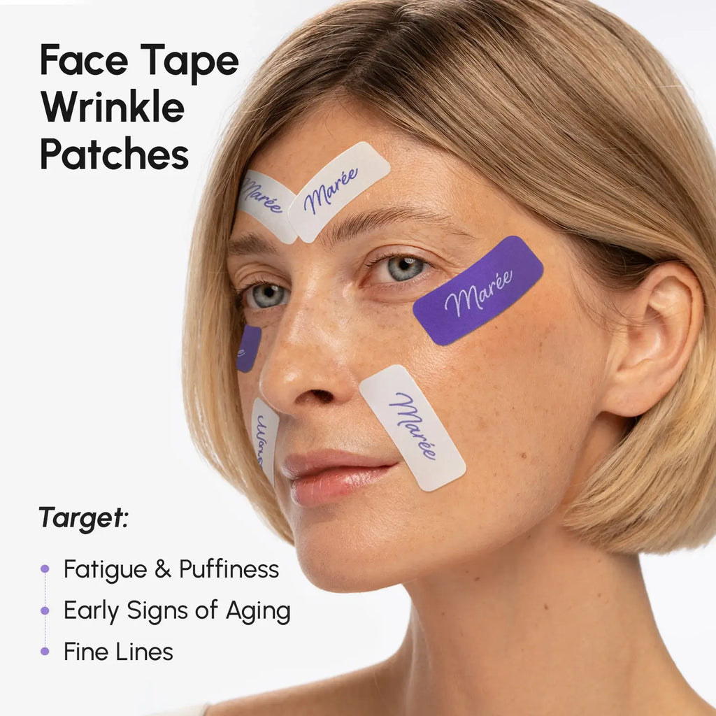 Anti-wrinkle tape patches smoothing facial wrinkles and lifting skin